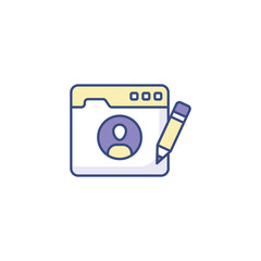 Web Account icon design with white background stock illustration