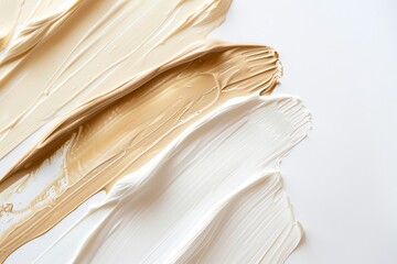 Smears. Cream Smears on White Background. Skin Care Cosmetics Concept