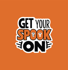 Halloween Quotes Printable Stickers Vector illustration set