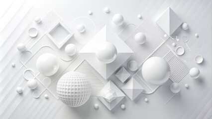 Modern Marketing White Monochrome: Abstract, Geometric, Minimal, White Background