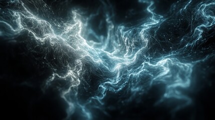 Obraz premium Abstract Blue and White Energy Waves