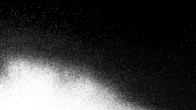 Transparent distressed white grainy texture with dust overlay textured. Grainy noise particles and snow effect on a black background.