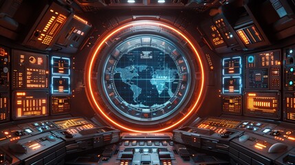 Fototapeta premium Technology background with light glow.