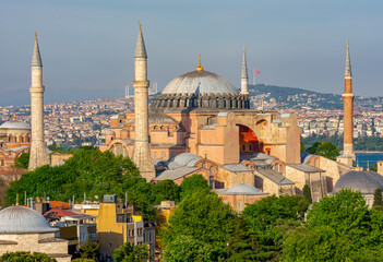 Fototapeta premium Hagia Sophia Grand Mosque in center of Istanbul, Turkey