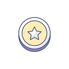 Star Coin icon design with white background stock illustration