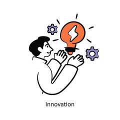 Innovation filled outline Style Design Vector Stock illustration. 