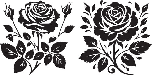 Rose silhouette vector illustration