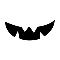 Smile icon vector. Evil smile illustration sign. Smile for pumpkin symbol or logo.