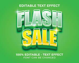 Editable text effect flash sale 3D text effect with green background