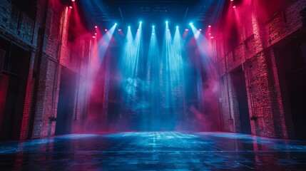 Modern dance stage light background with spotlight for modern dance production stage. 