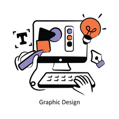 Graphic Design filled outline Style Design Vector Stock illustration. 