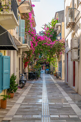 greece old capital nafplion streets shops churches castle and colorful houses quiet hours tourist destination