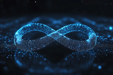 Abstract digital background banner featuring an infinity sign, symbolizing endless possibilities