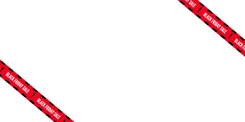Black Friday ribbon on transparent background. Crossed ribbons. Vector for black friday promotion.
