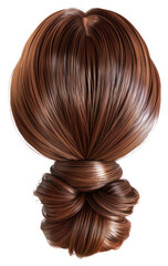 Fototapeta premium PNG Elegant brown hair bun style