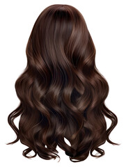 Fototapeta premium PNG Luxurious brown wavy hair