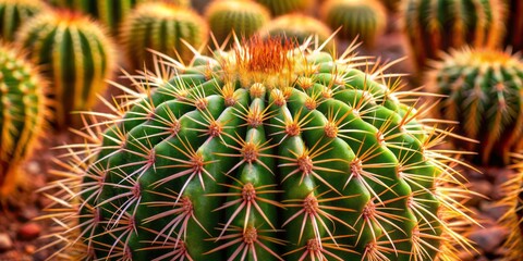 Spiky Enigma: Intricate, sharp, cactus needles, desert tones, mysterious