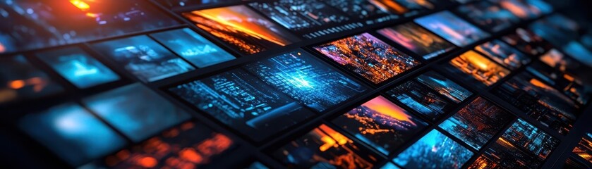 Streaming services setups, vibrant content, digital entertainment, modern viewing