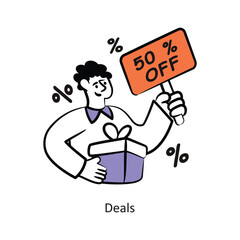 Deals filled outline Style Design Vector Stock illustration. 