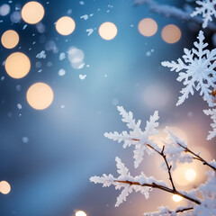 Snowflakes and bokeh background.