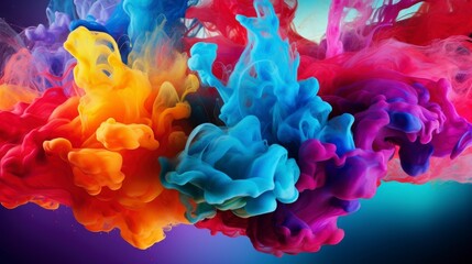 Fototapeta premium Vivid abstract swirls of colorful smoke create an artistic and dynamic visual composition.