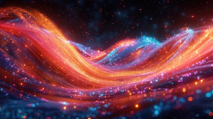 Obraz premium fiber optic technology concept background 3d render cable light motion science information futuristic global connection datum network movemen 