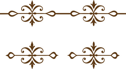 Dividers thin line elements set. Border underline for text page, book, invitation, wedding card, certificate, menu