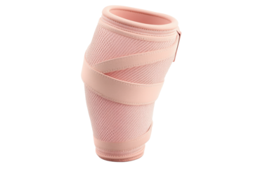Pink orthopedic knee support brace providing compression and stabilization for knee injuries, suitable for sports and medical use.