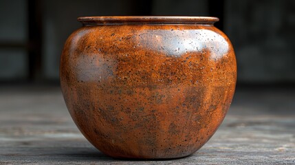 Empty ceramic brown flower pot  