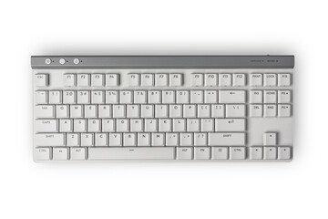 Modern white extended PC computer keyboard.