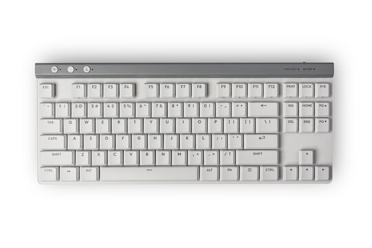 Modern white extended PC computer keyboard.