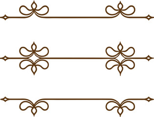 Dividers thin line elements set. Border underline for text page, book, invitation, wedding card, certificate, menu