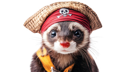 ferret dressed as a pirate transparent background