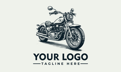 Vector logo motorcycle detailed drawing motorcycle detailed drawing suitable for motorcycle enthusiasts, tattoo designs, posters, and retrothemed projects. Classic and intricate design