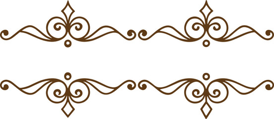 Dividers thin line elements set. Border underline for text page, book, invitation, wedding card, certificate, menu