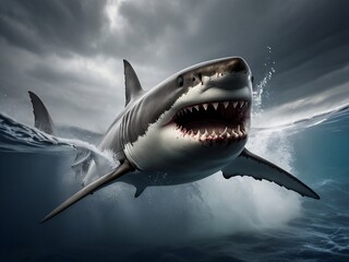 Naklejka premium fierce shark