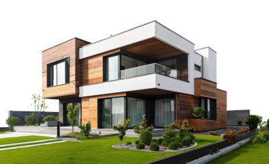 PNG Modern luxury wooden house exterior