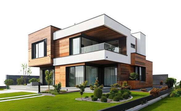 PNG Modern luxury wooden house exterior