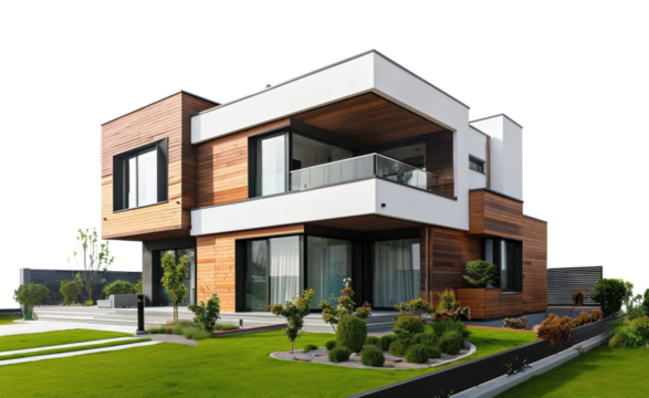 PNG Modern luxury wooden house exterior