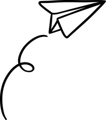 Paper plane doodle elemnt