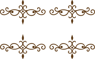 Dividers thin line elements set. Border underline for text page, book, invitation, wedding card, certificate, menu