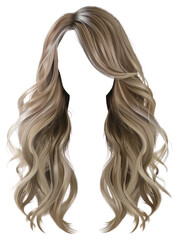 Naklejka premium PNG Wavy blonde hair extension