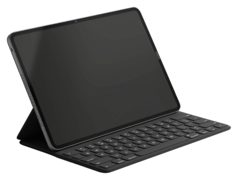 PNG  Modern tablet with keyboard attachment