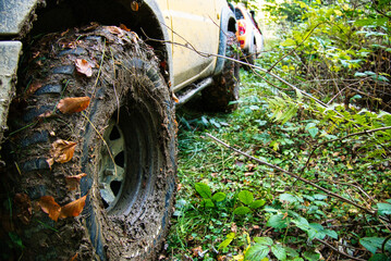 Wheels in mud