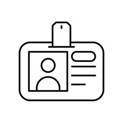 id card line icon with white background vector stock illustration