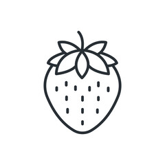 Fresh strawberry fruit line icon. Isolated vector illustration.
