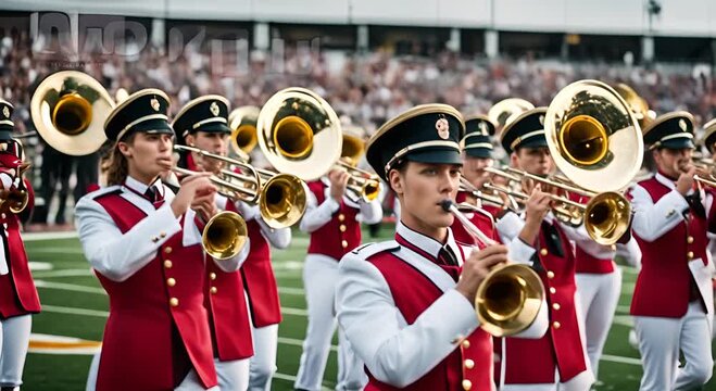 Musicians in a musical march.