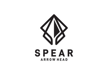 Fototapeta premium abstract spear head logo. adventure, hobby, camping, hunting symbol design inspiration