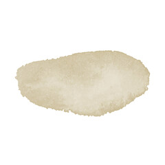 Pastel beige watercolor blot background. Brush stroke abstract shape. Paint stain wallpaper.