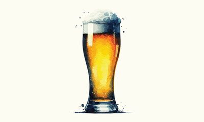 mug beer, free drink, watercolor mugs of beer, alcohol drinks, hand drawn illustration, watercolor mugs of beer